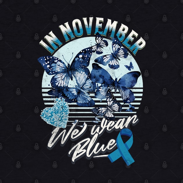 In November We Are Wearing Blue for Diabetes Awareness T1D T2D by alcoshirts